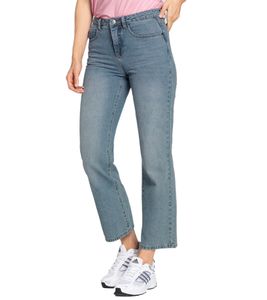 DELMAO Women's Flared Jeans in 5-Pocket Style, Cotton Trousers 53374454 Light Blue
