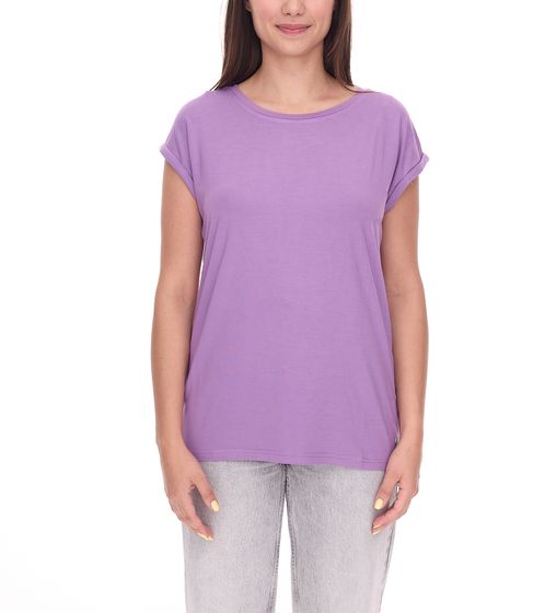 Tamaris Women's Basic T-Shirt, Simple Short-Sleeved Summer Shirt, 95254023 Purple