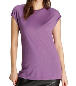 Tamaris Women's Basic T-Shirt, Simple Short-Sleeved Summer Shirt, 95254023 Purple
