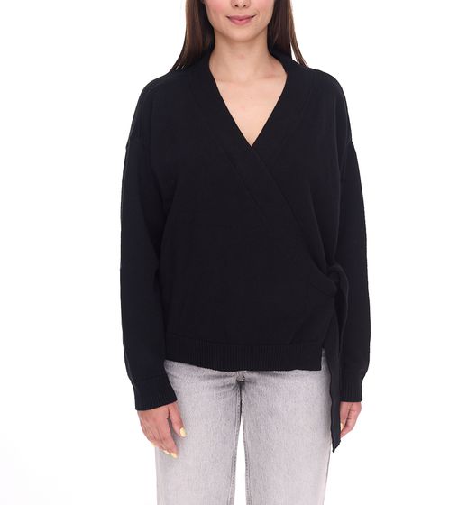 OTTO women's cotton cardigan stylish knitted sweater with V-neck 18068627 Black