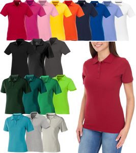 ELEVATE Helios Damen Polo-Shirt Baumwolle Polo-Hemd Pique-Strick 180 g/m² 38107 in Weiß, Rot, Blau, Gelb, Pink, Orange, Grün, Grau, Beige oder Schwarz