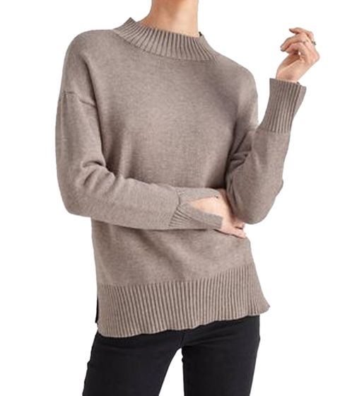 HECHTER PARIS Women's Turtleneck Knit Sweater, Long-Sleeved Shirt, Brown 86091131