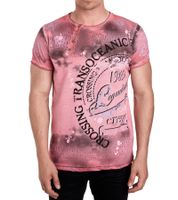 T-shirt homme avec imprimé frappant sur le devant, chemise en coton, chemise col rond R-15045 Rouge T-shirt homme avec imprimé frappant sur le devant, chemise en coton, chemise col rond R-15045 Rouge