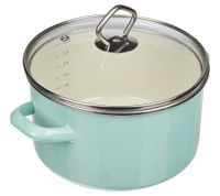 KRÜGER Sylt 1-Piece Meat Pot Made of High-Quality Enamel. Dishwasher Safe for All Stove Types. 20 cm, 3.2 Liters, Mint Green.