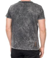 Herren T-Shirt mit schlichten Frontprint Baumwoll-Shirt Rundhals-Shirt R-15291 Grau