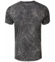 Herren T-Shirt mit schlichten Frontprint Baumwoll-Shirt Rundhals-Shirt R-15291 Grau
