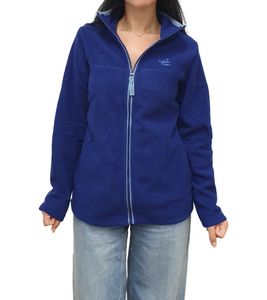 MAUI SPORTS Women's Fleece Jacket with Stand-Up Collar, Transition Sweater, Blue