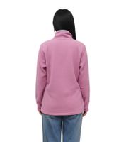 MAUI SPORTS Women's Fleece Sweater with Stand-Up Collar, Transitional Sweater, Pink