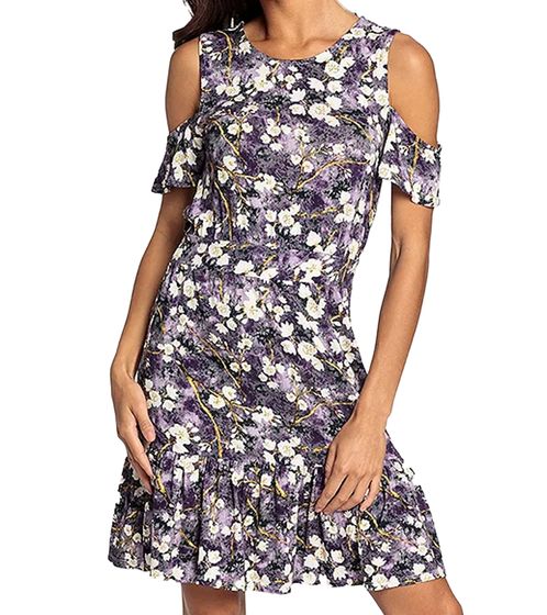 Melrose Mini Dress Women's Jersey Dress with All-Over Floral Print Summer Dress 70939821 Purple/White