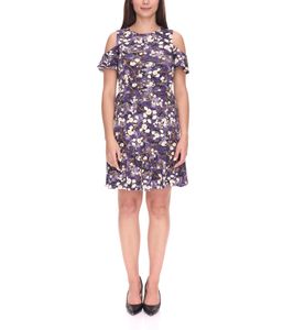 Melrose Mini Dress Women's Jersey Dress with All-Over Floral Print Summer Dress 70939821 Purple/White Melrose Mini Dress Women's Jersey Dress with All-Over Floral Print Summer Dress 70939821 Purple/White