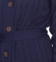Cardigan lungo da donna DELMAO in maglia con laccetto 62658830 blu navy