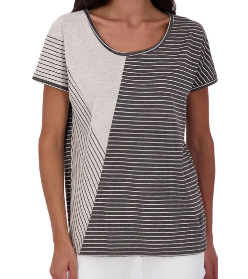 ALIFE AND KICKIN IlonaAK Z Women's T-Shirt, Striped Cotton Shirt, Summer Shirt, 66217902 Gray