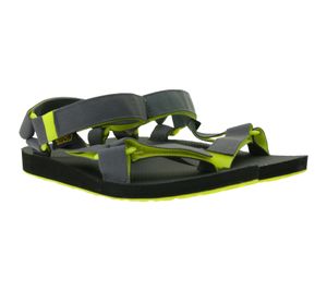 TEVA Original Universal Herren Sandale nachhaltige Sommer-Sandale mit EVA-Gummisohle Zehentrenner 1004006 Schwarz/Grau/Lemon-Grün