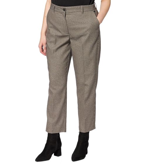 Marc O'Polo Women's Suit Trousers, Checked Fabric Trousers, 149 0468 10227 R01 Brown/Black