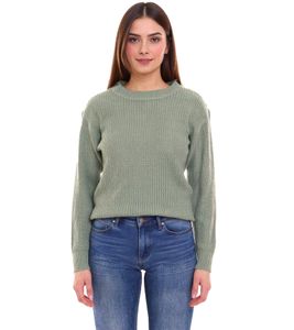 Maglione da donna Tamaris in maglia con bottoni decorativi sulla spalla, girocollo 74057903 Verde
