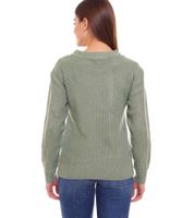 Tamaris Damen Strick-Pullover mit Zier-Knöpfen auf Schulter Rundhals-Sweater 74057903 Grün Tamaris Damen Strick-Pullover mit Zier-Knöpfen auf Schulter Rundhals-Sweater 74057903 Grün