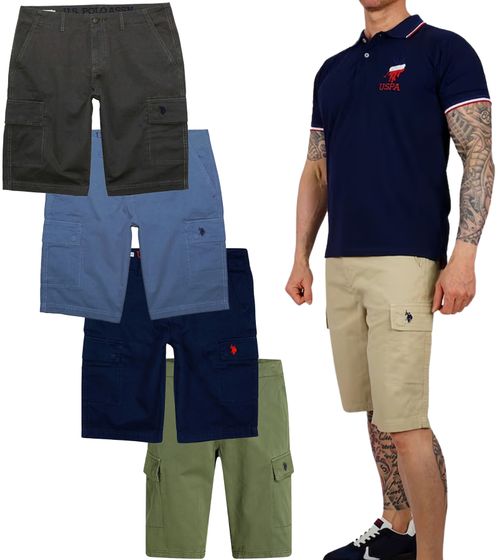 U.S. POLO ASSN. Men's Leisure Cargo Shorts, Lightweight Leisure Shorts with U.S. Polo Embroidery, 143 68147 52661 in Khaki, Blue, Beige, or Gray