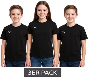 Pack de 3 camisetas deportivas PUMA TeamGoal 23 Casual para niños y niñas, de algodón con logo bordado, 656709 03, color negro Pack de 3 camisetas deportivas PUMA TeamGoal 23 Casual para niños y niñas, de algodón con logo bordado, 656709 03, color negro