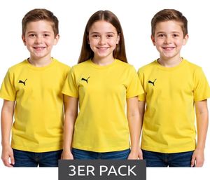 Pack de 3 camisetas deportivas PUMA TeamGoal 23 Casual para niños y niñas, de algodón con logo bordado, 656709 07 amarillo Pack de 3 camisetas deportivas PUMA TeamGoal 23 Casual para niños y niñas, de algodón con logo bordado, 656709 07 amarillo