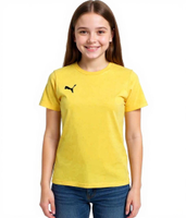 Confezione da 3 t-shirt sportive casual PUMA TeamGoal 23 per bambini e bambine, in cotone con logo ricamato, 656709 07 giallo Confezione da 3 t-shirt sportive casual PUMA TeamGoal 23 per bambini e bambine, in cotone con logo ricamato, 656709 07 giallo