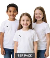 Confezione da 3 t-shirt sportive casual PUMA TeamGoal 23 per bambini e bambine, in cotone con logo ricamato, 656709 04, bianco Confezione da 3 t-shirt sportive casual PUMA TeamGoal 23 per bambini e bambine, in cotone con logo ricamato, 656709 04, bianco