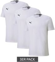 Confezione da 3 t-shirt sportive casual PUMA TeamGoal 23 per bambini e bambine, in cotone con logo ricamato, 656709 04, bianco Confezione da 3 t-shirt sportive casual PUMA TeamGoal 23 per bambini e bambine, in cotone con logo ricamato, 656709 04, bianco