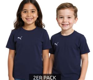 Confezione Risparmio da 2: T-shirt sportiva in cotone PUMA TeamGoal 23 da bambino e bambina con toppa con logo, 656709 06 Blu Scuro Confezione Risparmio da 2: T-shirt sportiva in cotone PUMA TeamGoal 23 da bambino e bambina con toppa con logo, 656709 06 Blu Scuro
