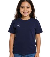 Lot de 2 t-shirts de sport PUMA TeamGoal 23 en coton avec patch logo pour garçon et fille (656709 06, bleu foncé) Lot de 2 t-shirts de sport PUMA TeamGoal 23 en coton avec patch logo pour garçon et fille (656709 06, bleu foncé)