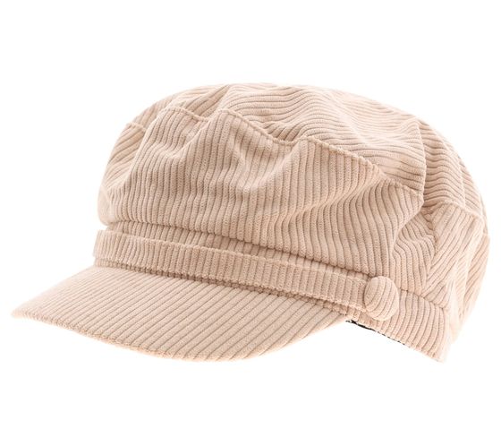 Baker-Boy-Mütze im Cord-Style Ballon-Mütze Kopfbedeckung Sommer-Cap Schirm-Mütze 4606M K248131 Beige