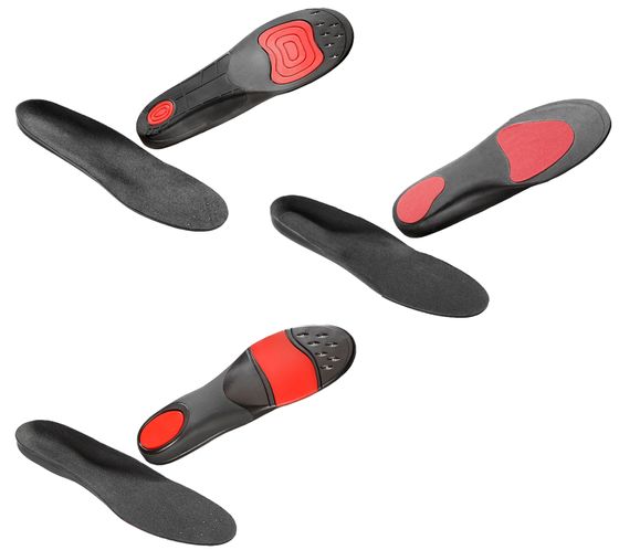 SoleFoot Insoles Hi-Performance Shoe Insoles Black Deluxe Edition Black/Red for everyday wear, work, or sports