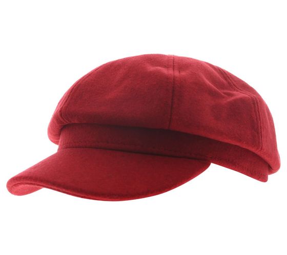Ballon-Mütze im Filz-Style Baker-Boy-Mütze Kopfbedeckung Sommer-Cap Schirm-Mütze 4604M KL3888 Rot