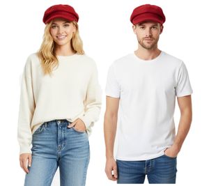 Ballon-Mütze im Filz-Style Baker-Boy-Mütze Kopfbedeckung Sommer-Cap Schirm-Mütze 4604M KL3888 Rot