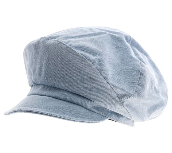 Denim-Style Baker Boy Cap, Newsboy Cap, Headwear, Summer Cap, Peaked Cap 4606M K248139 Light Blue