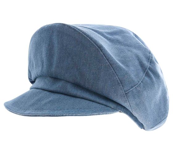 Denim-Style Baker Boy Cap, Newsboy Cap, Headwear, Summer Cap, Peaked Cap 4606M K248139 Blue