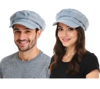 Casquette gavroche style denim, casquette à visière, casquette Baker Boy, couvre-chef, casquette d'été 4606M K248136 Bleu