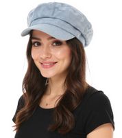 Casquette gavroche style denim, casquette à visière, casquette Baker Boy, couvre-chef, casquette d'été 4606M K248136 Bleu