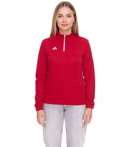 adidas Entrada 22 Women's Sustainable Sports Pullover Training Shirt with AEROREADY Technology, Long-Sleeved Sweater H57551 Red