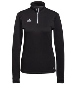 adidas Entrada 22 Damen nachhaltiger Sport-Pullover Trainings-Shirt mit AEROREADY Technologie Troyer-Pullover Langarm-Shirt H57541 Schwarz