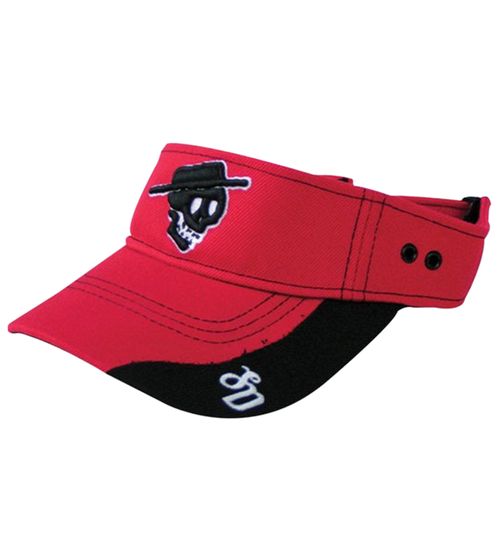 Social Distortion Visor-Cap Metal-Band mit Totenkopf-Stickerei Fan-Mütze 2409SCD Rot