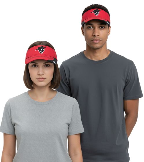 Social Distortion Visor-Cap Metal-Band mit Totenkopf-Stickerei Fan-Mütze 2409SCD Rot