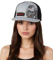 Miami Ink Baseball Cap, Wide Bill Cap with Skull Embroidery, Fan Hat, Cotton Cap FC106583MIK2 Gray/Black