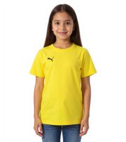 3er Pack PUMA TeamGoal 23 Casual Kinder Sport-Shirt für Jungen & Mädchen Baumwoll T-Shirt mit Logo-Stickerei 656709 Schwarz oder Gelb