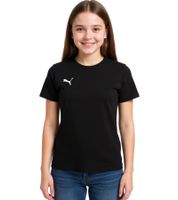 3er Pack PUMA TeamGoal 23 Casual Kinder Sport-Shirt für Jungen & Mädchen Baumwoll T-Shirt mit Logo-Stickerei 656709 Schwarz oder Gelb