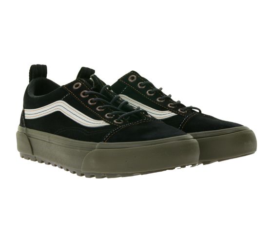 VANS Old Skool Damen Sneaker mit PrimaLoft-Technologie Skater-Schuhe Wildleder-Schuhe VN0A5l12ZF51 Schwarz/Weiß/Braun