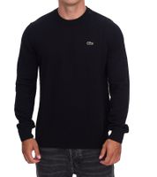 Lacoste Herren Strick-Pullover Baumwoll-Pullover mit Logo-Stickerei Langarm-Shirt AH0128 00 031 Schwarz