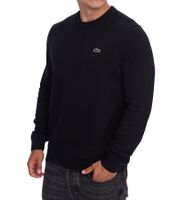 Lacoste Herren Strick-Pullover Baumwoll-Pullover mit Logo-Stickerei Langarm-Shirt AH0128 00 031 Schwarz