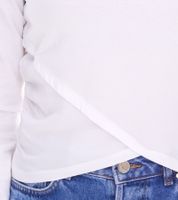 Camisa KangaROOS de manga larga para mujer, corta, cuello redondo, manga larga, sudadera cruzada 90315813 blanca