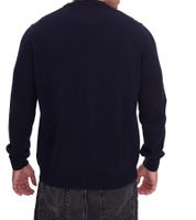 Lacoste Men's Knit Sweater, Cotton Sweater with Logo Embroidery, Long-Sleeved Shirt, AH0128 00 166, Dark Blue Lacoste Men's Knit Sweater, Cotton Sweater with Logo Embroidery, Long-Sleeved Shirt, AH0128 00 166, Dark Blue