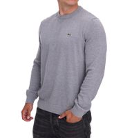 Lacoste Men's Knit Sweater, Cotton Sweater with Logo Embroidery, Long-Sleeved Shirt, AH0128 00 CCA Gray Lacoste Men's Knit Sweater, Cotton Sweater with Logo Embroidery, Long-Sleeved Shirt, AH0128 00 CCA Gray