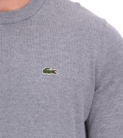 Lacoste Men's Knit Sweater, Cotton Sweater with Logo Embroidery, Long-Sleeved Shirt, AH0128 00 CCA Gray Lacoste Men's Knit Sweater, Cotton Sweater with Logo Embroidery, Long-Sleeved Shirt, AH0128 00 CCA Gray